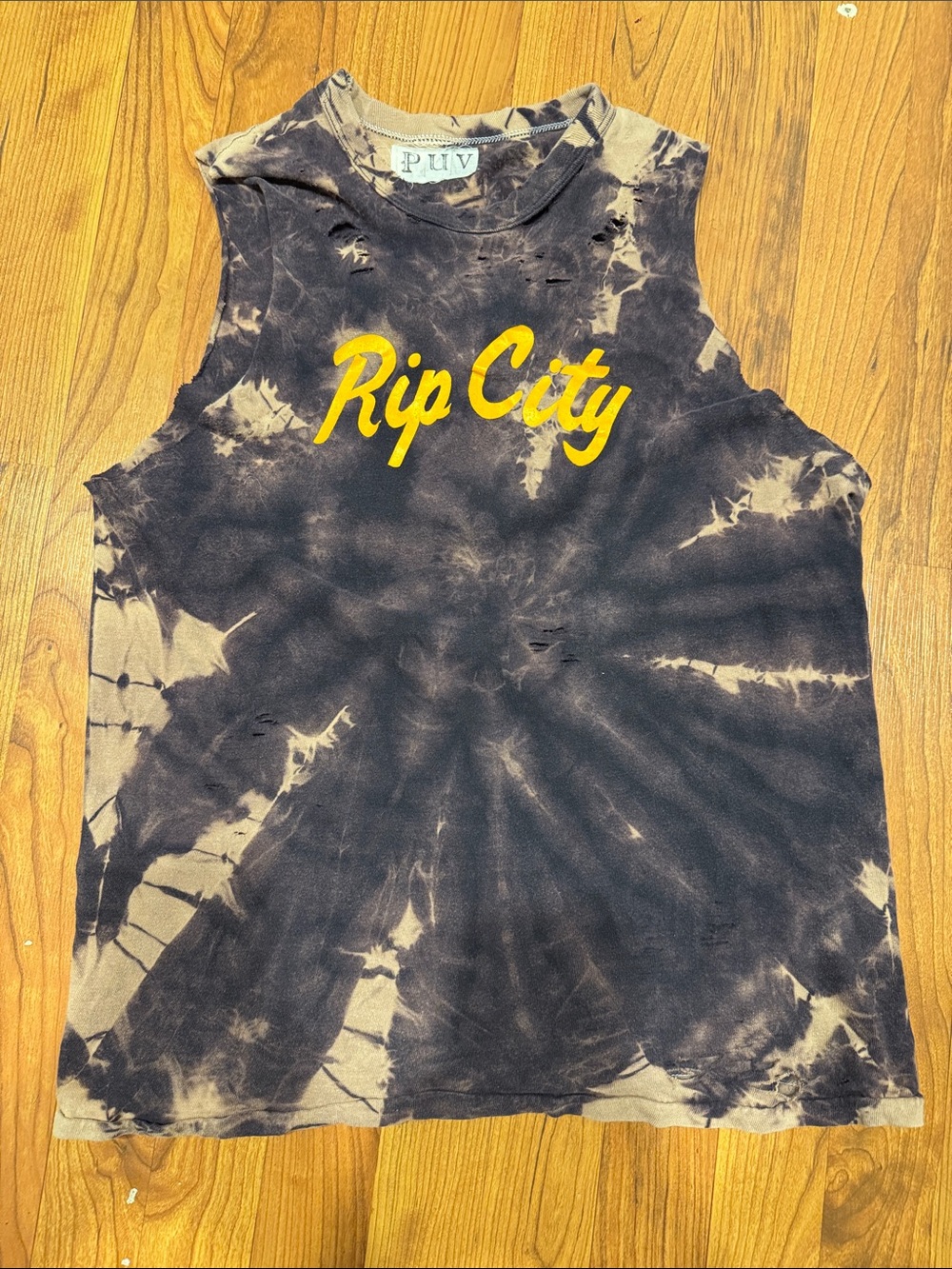 Rip City Tie-Dye Muscle Tank – Black Acid Washed